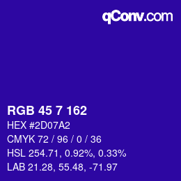 Color code: RGB 45 7 162 | qconv.com