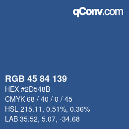 Color code: RGB 45 84 139 | qconv.com