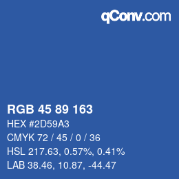 Color code: RGB 45 89 163 | qconv.com