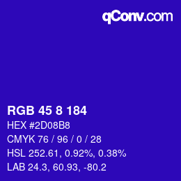 Color code: RGB 45 8 184 | qconv.com