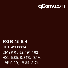 カラーコード: RGB 45 8 4 | qconv.com