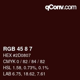Color code: RGB 45 8 7 | qconv.com