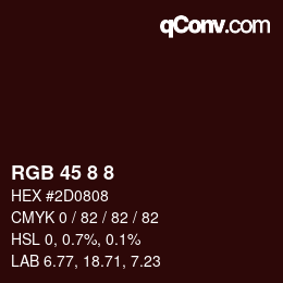Farbcode: RGB 45 8 8 | qconv.com