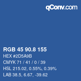 カラーコード: RGB 45 90.8 155 | qconv.com