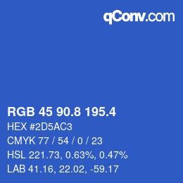 カラーコード: RGB 45 90.8 195.4 | qconv.com