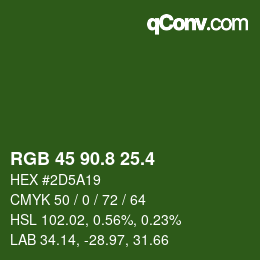 カラーコード: RGB 45 90.8 25.4 | qconv.com