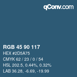 Color code: RGB 45 90 117 | qconv.com