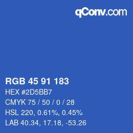 Color code: RGB 45 91 183 | qconv.com