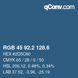 カラーコード: RGB 45 92.2 128.6 | qconv.com