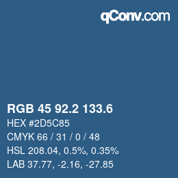 カラーコード: RGB 45 92.2 133.6 | qconv.com