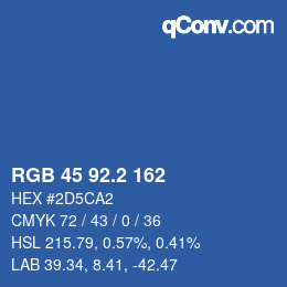 カラーコード: RGB 45 92.2 162 | qconv.com