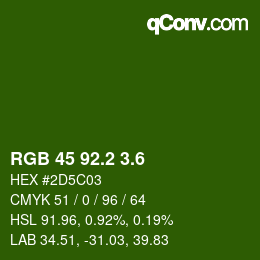 カラーコード: RGB 45 92.2 3.6 | qconv.com
