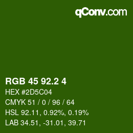 カラーコード: RGB 45 92.2 4 | qconv.com