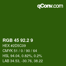 カラーコード: RGB 45 92.2 9 | qconv.com