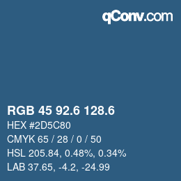カラーコード: RGB 45 92.6 128.6 | qconv.com