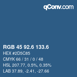 カラーコード: RGB 45 92.6 133.6 | qconv.com