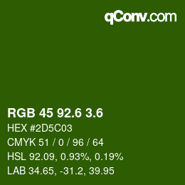 カラーコード: RGB 45 92.6 3.6 | qconv.com