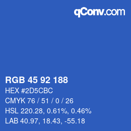 カラーコード: RGB 45 92 188 | qconv.com
