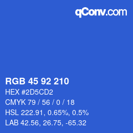 颜色代码: RGB 45 92 210 | qconv.com