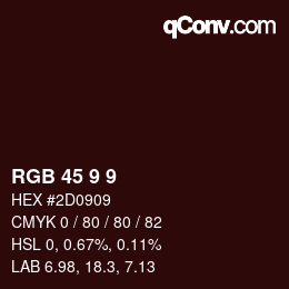 Color code: RGB 45 9 9 | qconv.com