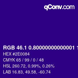 カラーコード: RGB 46.1 0.80000000000001 132 | qconv.com