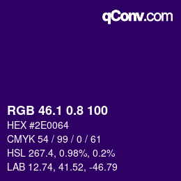 カラーコード: RGB 46.1 0.8 100 | qconv.com