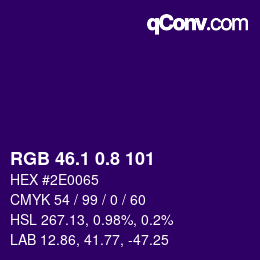 カラーコード: RGB 46.1 0.8 101 | qconv.com