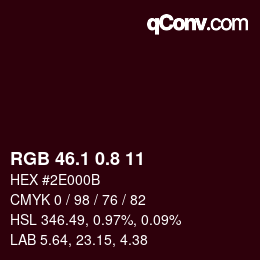 Color code: RGB 46.1 0.8 11 | qconv.com