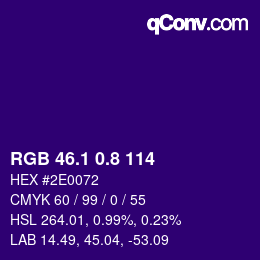 カラーコード: RGB 46.1 0.8 114 | qconv.com