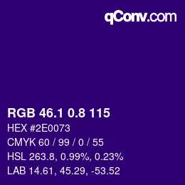 カラーコード: RGB 46.1 0.8 115 | qconv.com