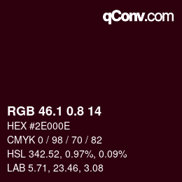 Color code: RGB 46.1 0.8 14 | qconv.com