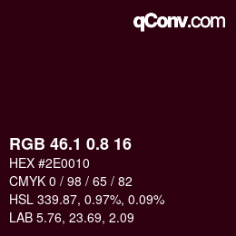 Farbcode: RGB 46.1 0.8 16 | qconv.com