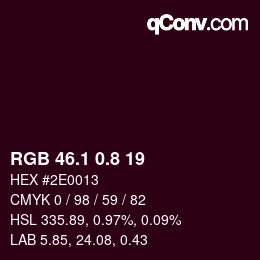 Color code: RGB 46.1 0.8 19 | qconv.com