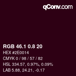 Color code: RGB 46.1 0.8 20 | qconv.com