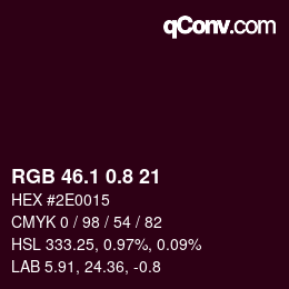 カラーコード: RGB 46.1 0.8 21 | qconv.com
