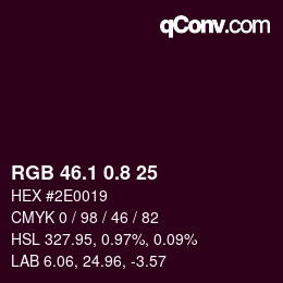 Color code: RGB 46.1 0.8 25 | qconv.com