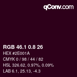 カラーコード: RGB 46.1 0.8 26 | qconv.com
