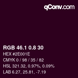 Color code: RGB 46.1 0.8 30 | qconv.com