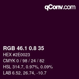 カラーコード: RGB 46.1 0.8 35 | qconv.com