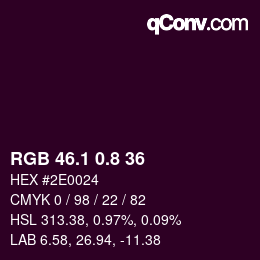Color code: RGB 46.1 0.8 36 | qconv.com