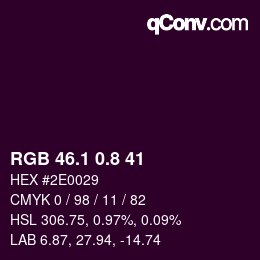 Color code: RGB 46.1 0.8 41 | qconv.com