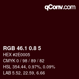 Color code: RGB 46.1 0.8 5 | qconv.com