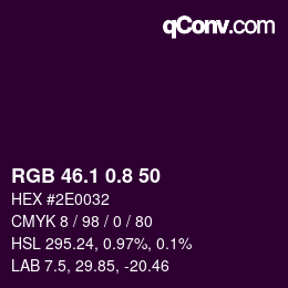 カラーコード: RGB 46.1 0.8 50 | qconv.com