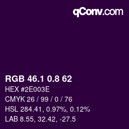 カラーコード: RGB 46.1 0.8 62 | qconv.com