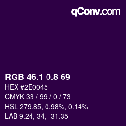 カラーコード: RGB 46.1 0.8 69 | qconv.com