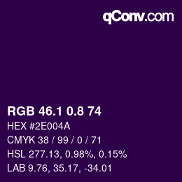 カラーコード: RGB 46.1 0.8 74 | qconv.com