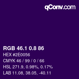 カラーコード: RGB 46.1 0.8 86 | qconv.com