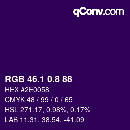 カラーコード: RGB 46.1 0.8 88 | qconv.com