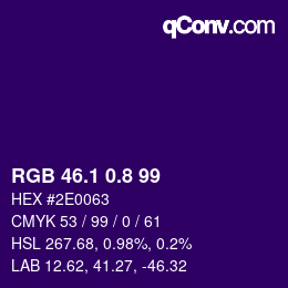 カラーコード: RGB 46.1 0.8 99 | qconv.com