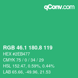 カラーコード: RGB 46.1 180.8 119 | qconv.com